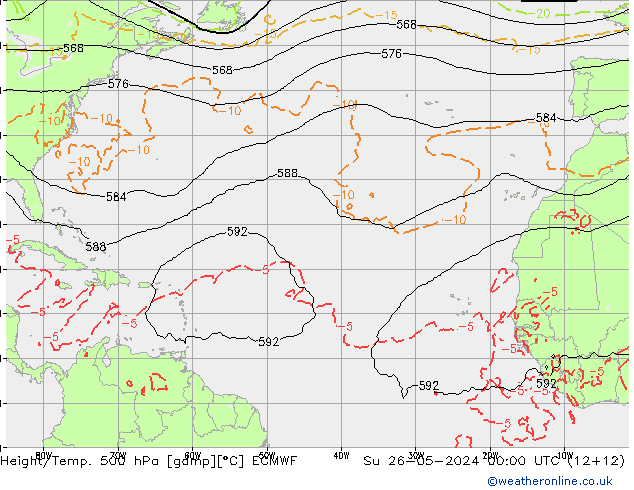 Z500/Rain (+SLP)/Z850 ECMWF Ne 26.05.2024 00 UTC