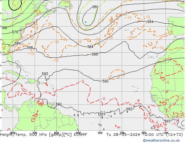 Z500/Rain (+SLP)/Z850 ECMWF mar 28.05.2024 12 UTC