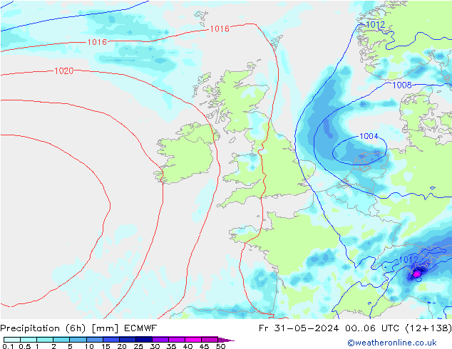 Z500/Rain (+SLP)/Z850 ECMWF  31.05.2024 06 UTC