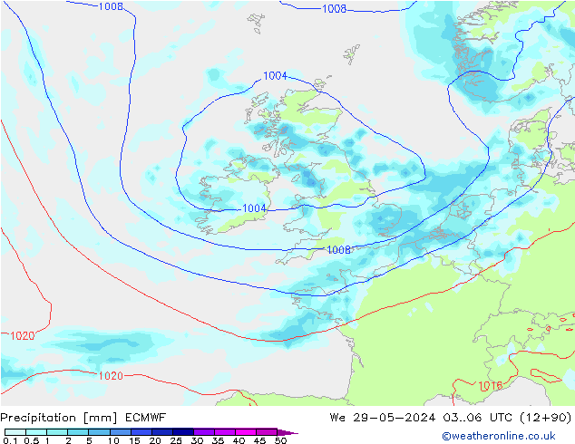 Neerslag ECMWF wo 29.05.2024 06 UTC