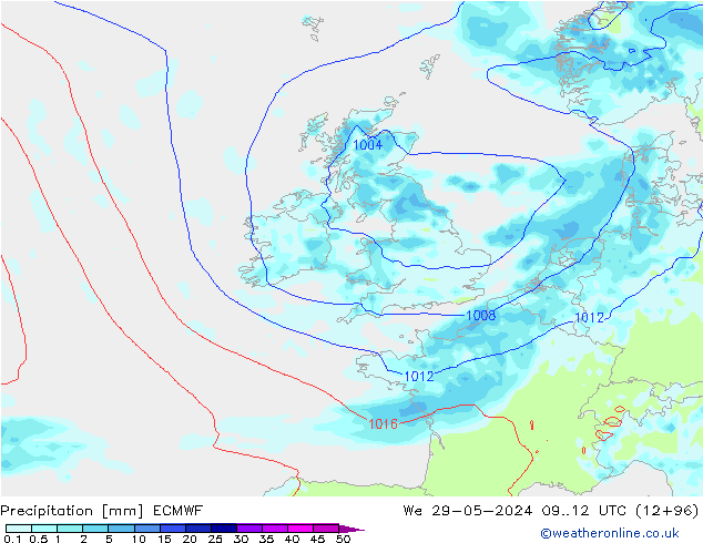 Precipitazione ECMWF mer 29.05.2024 12 UTC