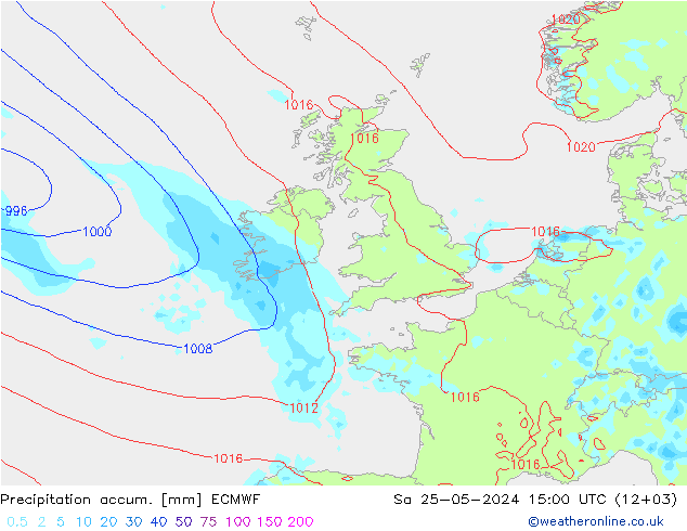 Précipitation accum. ECMWF sam 25.05.2024 15 UTC