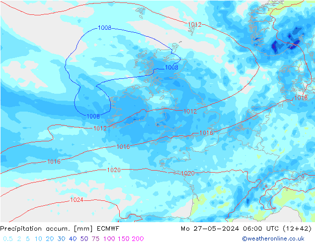 Precipitation accum. ECMWF  27.05.2024 06 UTC