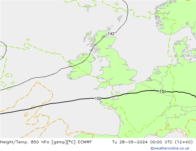Z500/Regen(+SLP)/Z850 ECMWF di 28.05.2024 00 UTC