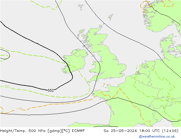 Z500/Rain (+SLP)/Z850 ECMWF so. 25.05.2024 18 UTC