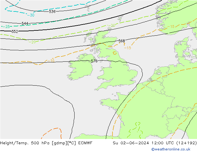 Z500/Rain (+SLP)/Z850 ECMWF ��� 02.06.2024 12 UTC