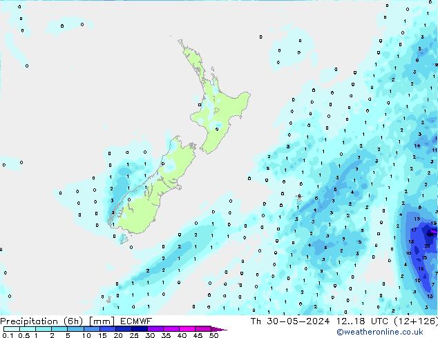 Z500/Rain (+SLP)/Z850 ECMWF czw. 30.05.2024 18 UTC