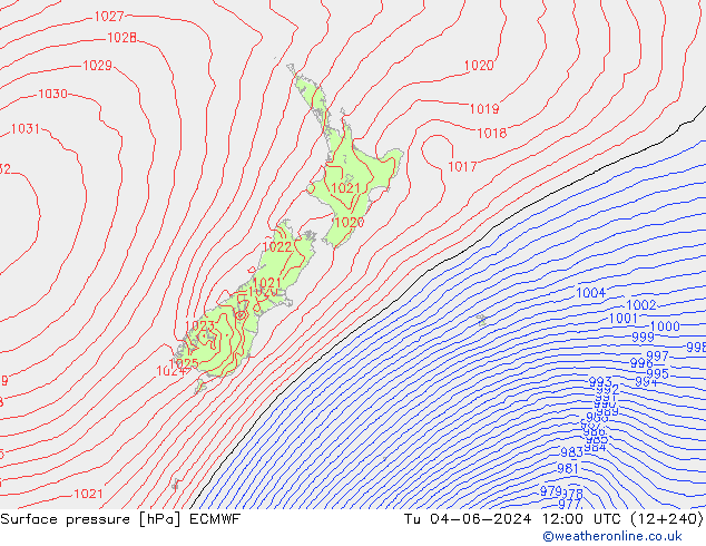 ciśnienie ECMWF wto. 04.06.2024 12 UTC