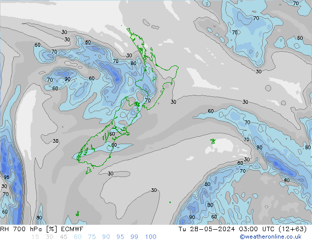 RH 700 hPa ECMWF Tu 28.05.2024 03 UTC