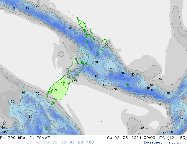 RH 700 hPa ECMWF  02.06.2024 00 UTC