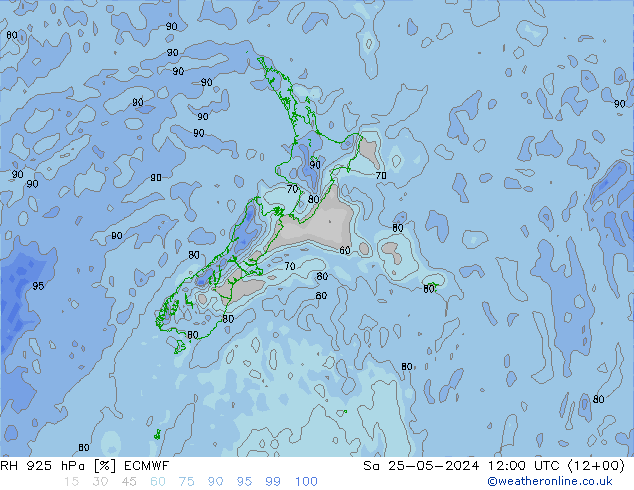 RH 925 hPa ECMWF Sa 25.05.2024 12 UTC