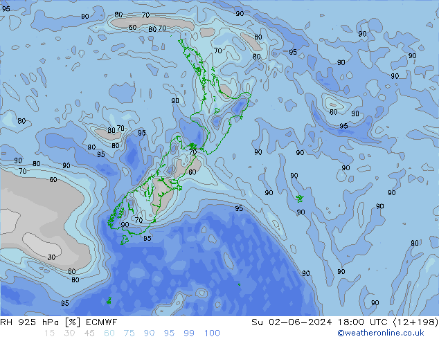 925 hPa Nispi Nem ECMWF Paz 02.06.2024 18 UTC