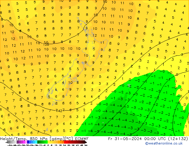 Z500/Rain (+SLP)/Z850 ECMWF Fr 31.05.2024 00 UTC