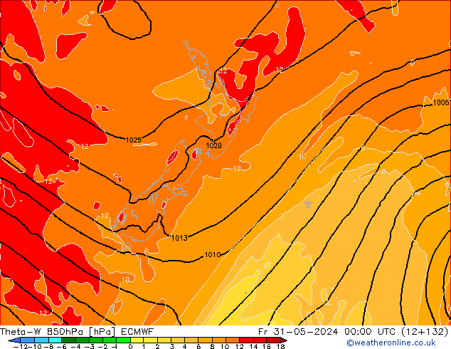 Theta-W 850hPa ECMWF Fr 31.05.2024 00 UTC