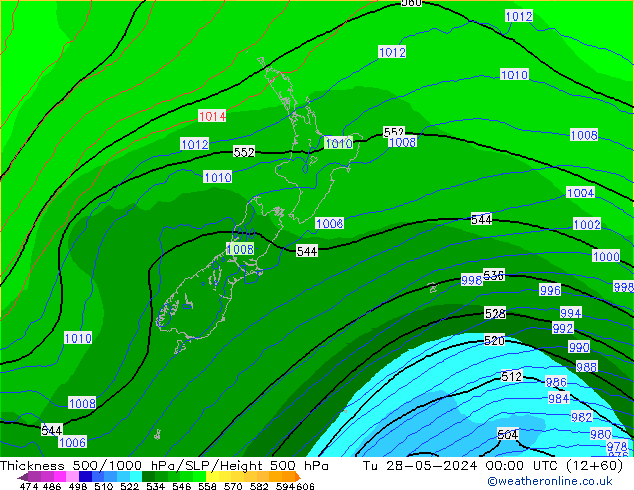 500-1000 hPa Kalınlığı ECMWF Sa 28.05.2024 00 UTC