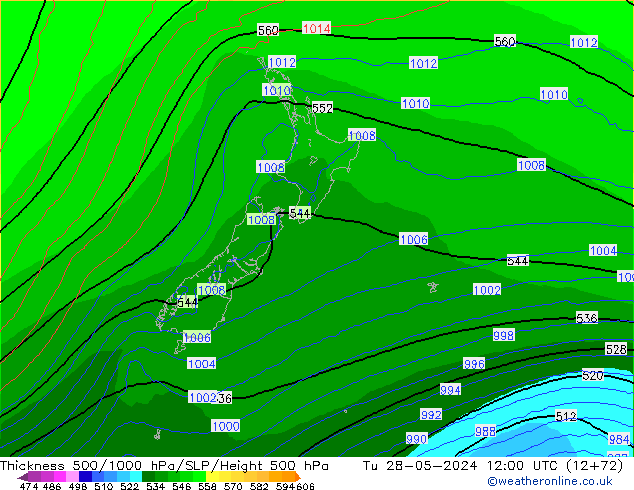 Thck 500-1000hPa ECMWF Út 28.05.2024 12 UTC