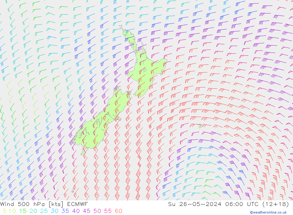 Wind 500 hPa ECMWF Ne 26.05.2024 06 UTC