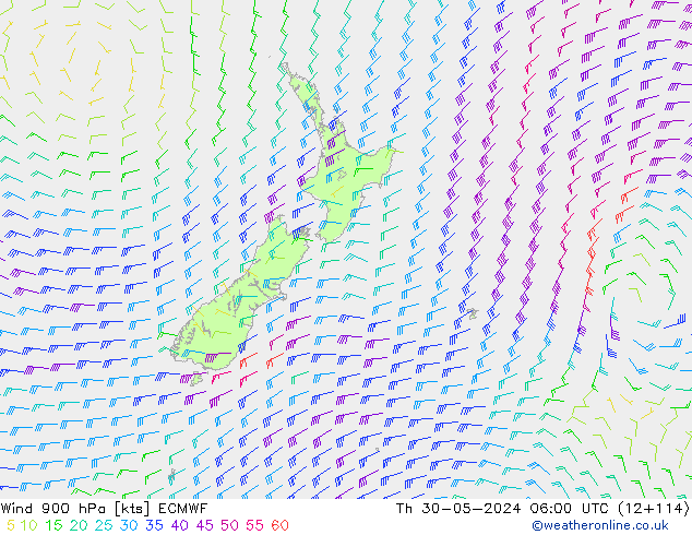 Wind 900 hPa ECMWF Th 30.05.2024 06 UTC