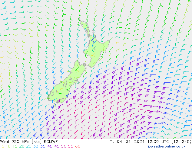 Wind 950 hPa ECMWF di 04.06.2024 12 UTC