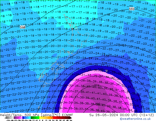 Z500/Rain (+SLP)/Z850 ECMWF Su 26.05.2024 00 UTC