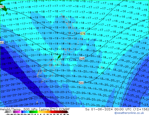 Z500/Rain (+SLP)/Z850 ECMWF сб 01.06.2024 00 UTC