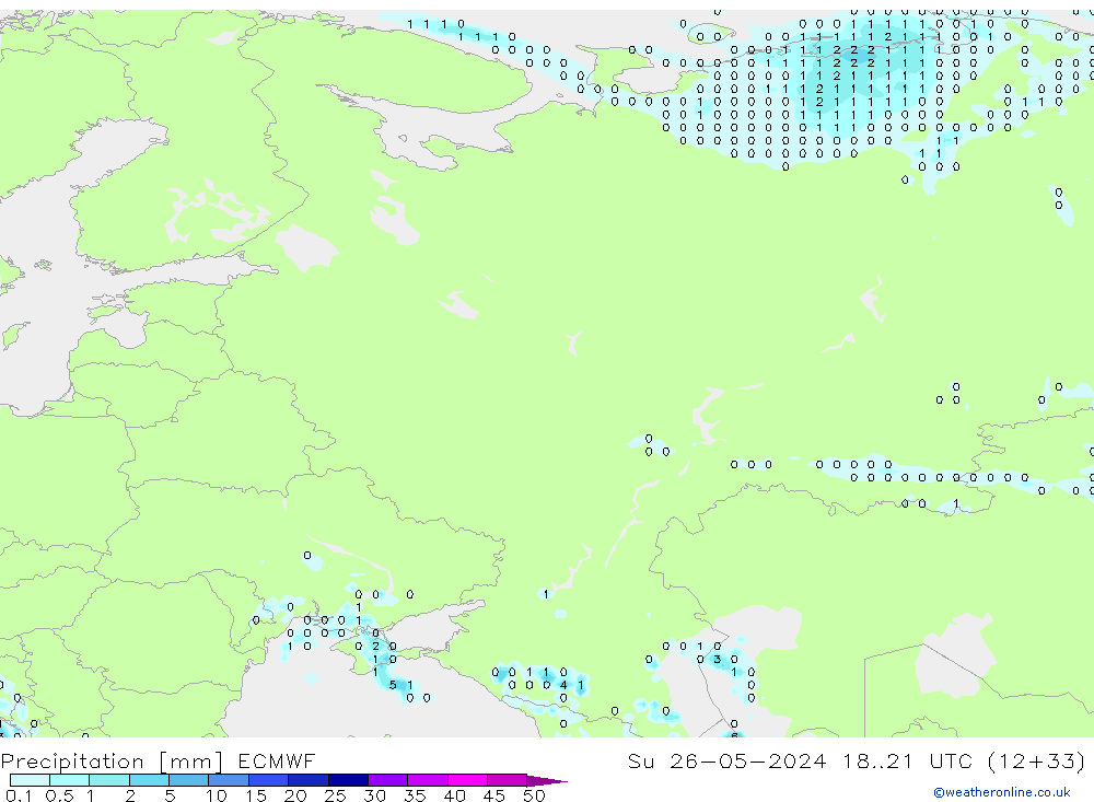 Niederschlag ECMWF So 26.05.2024 21 UTC