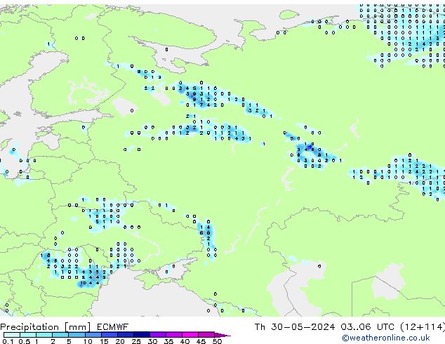 precipitação ECMWF Qui 30.05.2024 06 UTC