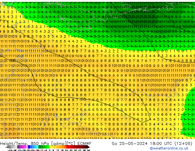 Z500/Rain (+SLP)/Z850 ECMWF  25.05.2024 18 UTC