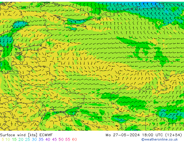 Wind 10 m ECMWF ma 27.05.2024 18 UTC