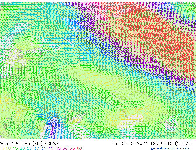 Wind 500 hPa ECMWF di 28.05.2024 12 UTC