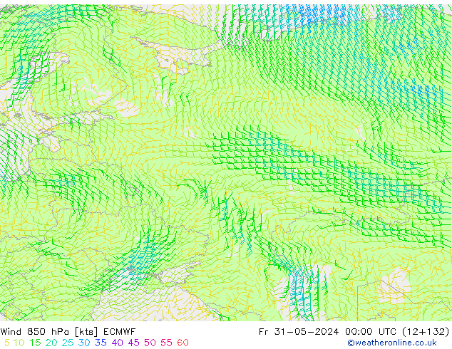 Wind 850 hPa ECMWF Fr 31.05.2024 00 UTC