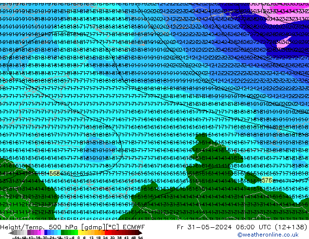 Z500/Rain (+SLP)/Z850 ECMWF пт 31.05.2024 06 UTC