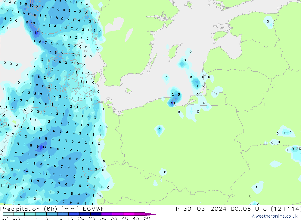 Z500/Rain (+SLP)/Z850 ECMWF чт 30.05.2024 06 UTC