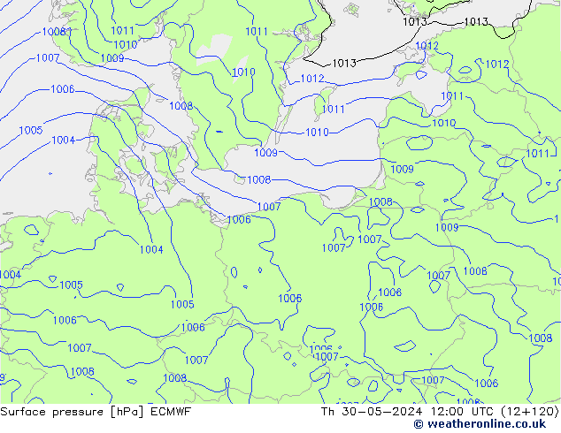 ciśnienie ECMWF czw. 30.05.2024 12 UTC