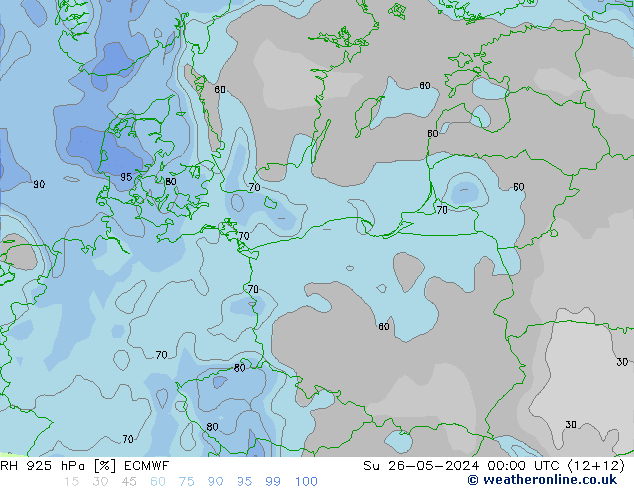 RH 925 hPa ECMWF Su 26.05.2024 00 UTC