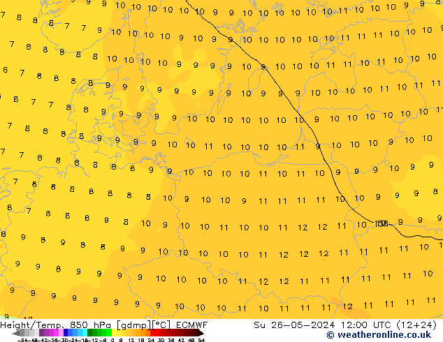 Z500/Rain (+SLP)/Z850 ECMWF Ne 26.05.2024 12 UTC