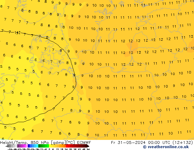 Z500/Rain (+SLP)/Z850 ECMWF пт 31.05.2024 00 UTC