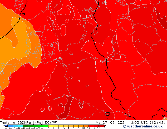 Theta-W 850hPa ECMWF Po 27.05.2024 12 UTC