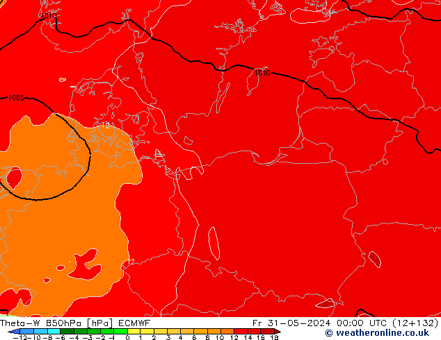 Theta-W 850hPa ECMWF ven 31.05.2024 00 UTC