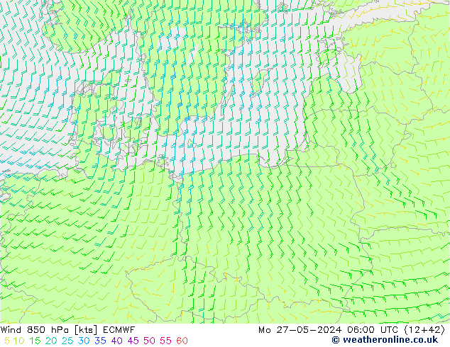 Vento 850 hPa ECMWF Seg 27.05.2024 06 UTC