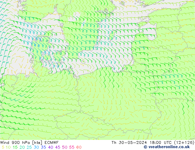 Wind 900 hPa ECMWF Do 30.05.2024 18 UTC