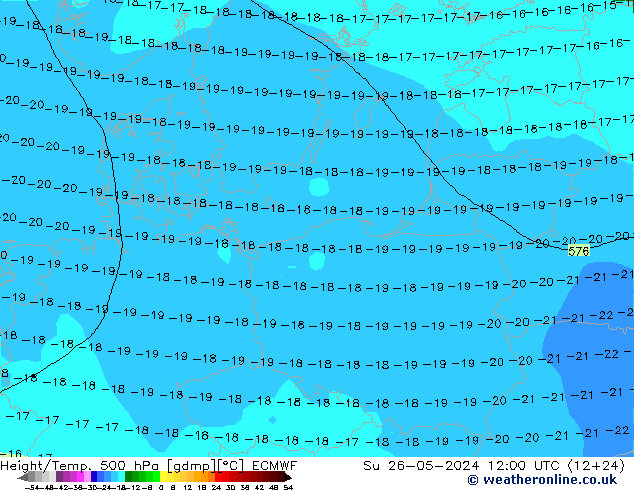 Z500/Rain (+SLP)/Z850 ECMWF Ne 26.05.2024 12 UTC