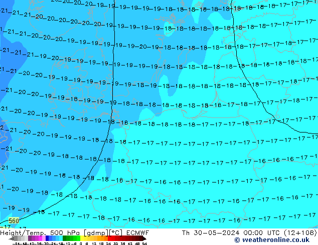 Z500/Rain (+SLP)/Z850 ECMWF Do 30.05.2024 00 UTC