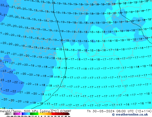 Z500/Rain (+SLP)/Z850 ECMWF Th 30.05.2024 06 UTC