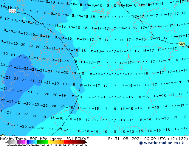 Z500/Rain (+SLP)/Z850 ECMWF пт 31.05.2024 00 UTC