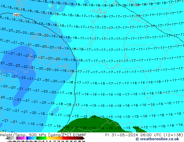 Z500/Rain (+SLP)/Z850 ECMWF Pá 31.05.2024 06 UTC