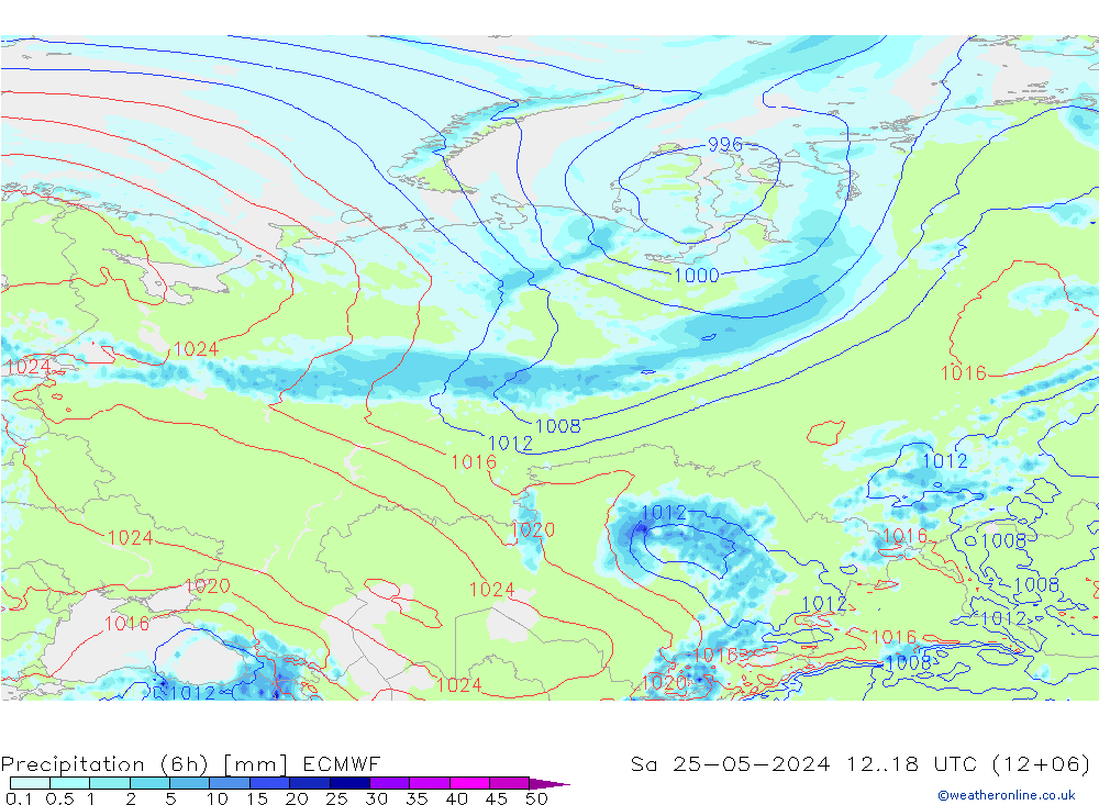 Yağış (6h) ECMWF Cts 25.05.2024 18 UTC