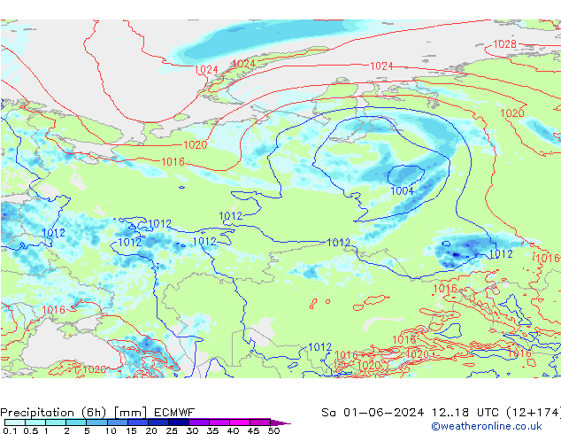 Z500/Rain (+SLP)/Z850 ECMWF sab 01.06.2024 18 UTC