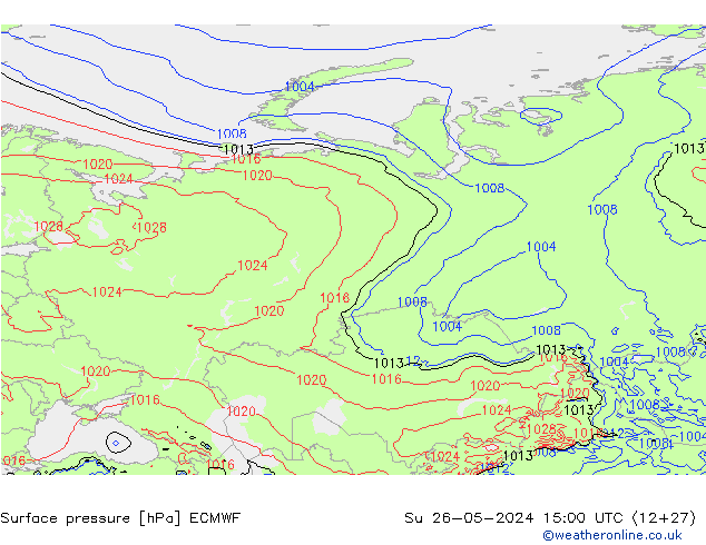 ciśnienie ECMWF nie. 26.05.2024 15 UTC