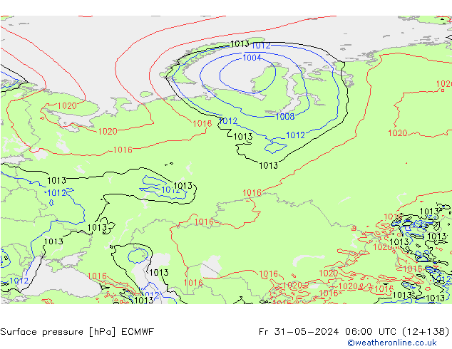 Luchtdruk (Grond) ECMWF vr 31.05.2024 06 UTC